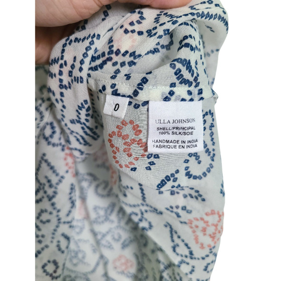 Ulla Johnson Dunia Silk Cold Shoulder Blouse Size 0 - Picture 9 of 10